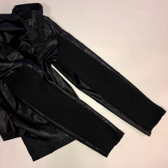 DOLCE CABO Open Drape Vegan Leather Jacket Black (XL) - Picture 16 of 17